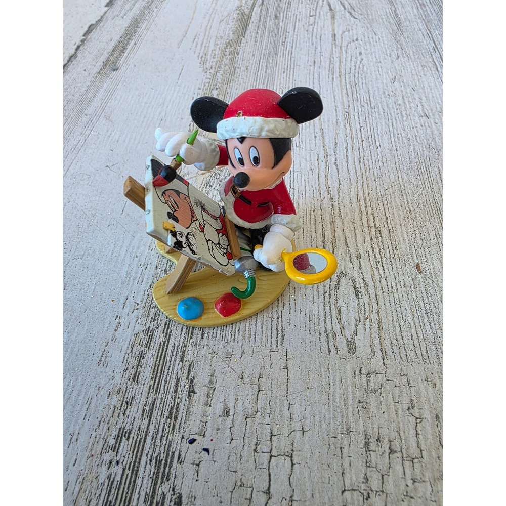 Vintage enesco Mickey painting Santa figurine‎ Xmas tree